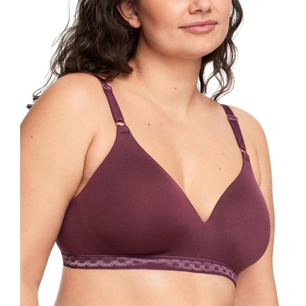 Warner's Women's Burgundy Simply Perfect Wireless Comfort Bra Size 36C